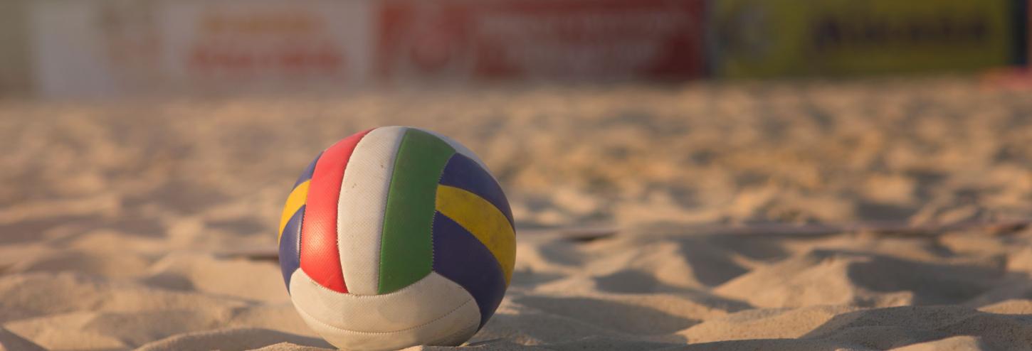 beach volleyball in sand